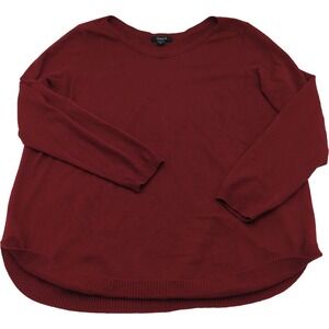 Tribekka 44 Womens XL Burgundy Red Scoop Neck Curved Hem Pullover Sweater S69340
